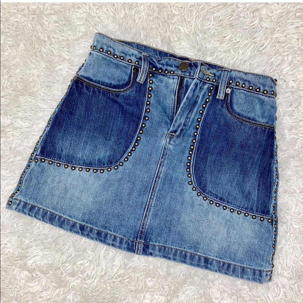 BlankNYC Studded Denim Mini Skirt